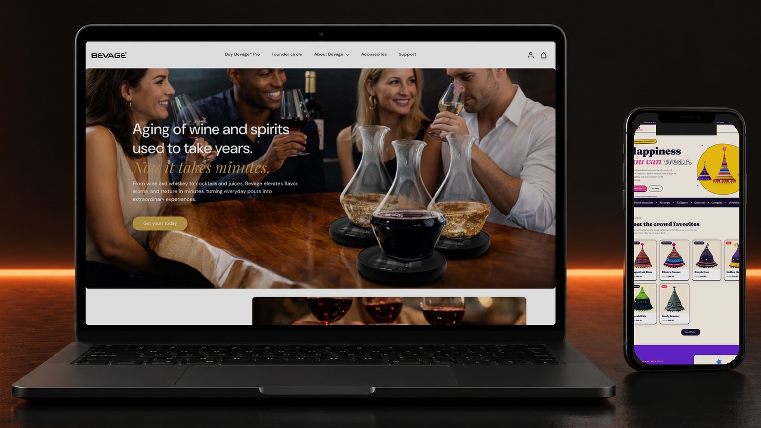Premium laptop and phone with real Brinkenberg websites