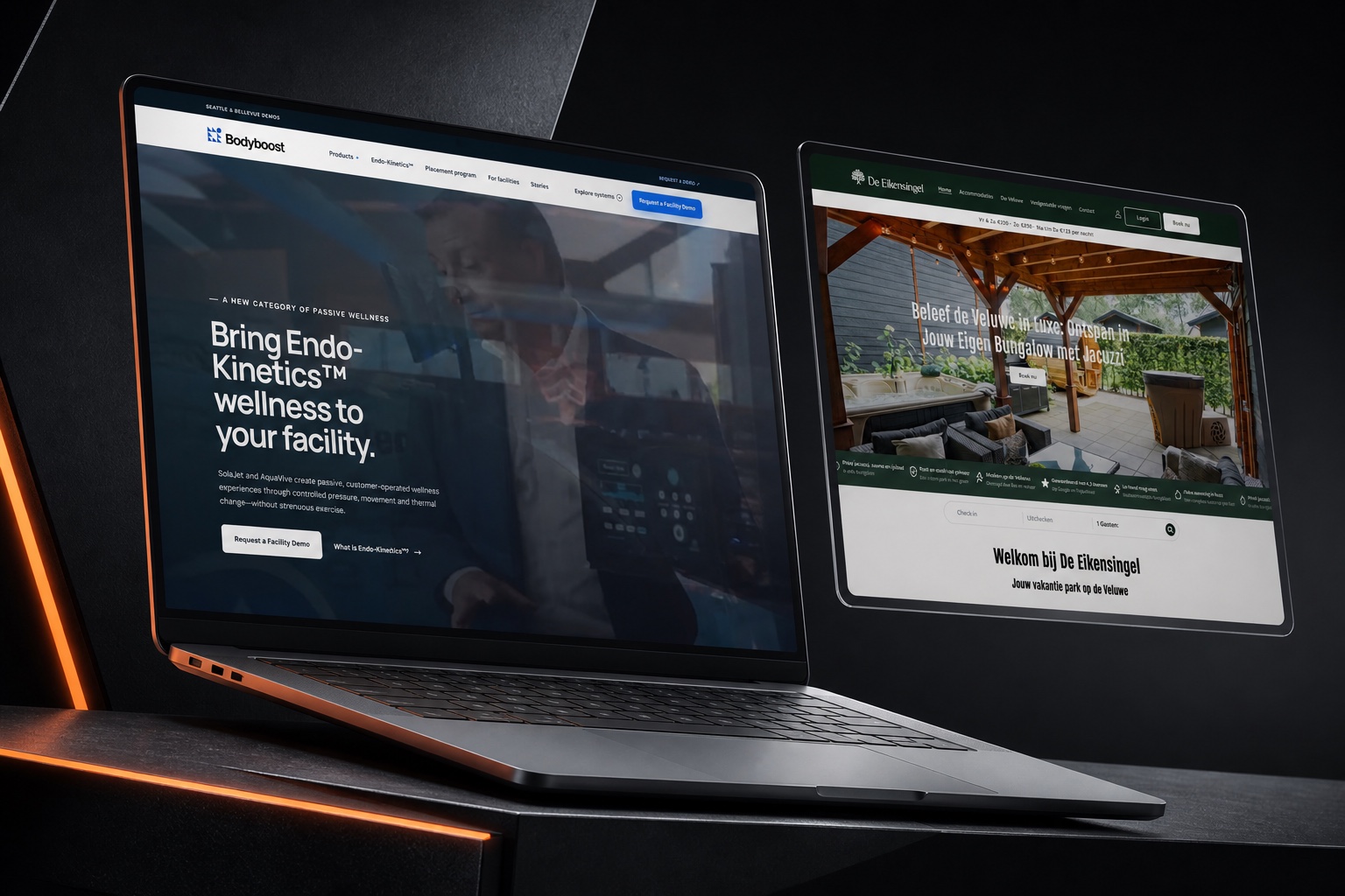 Premium perspectiefmockup met echte Brinkenberg-websites